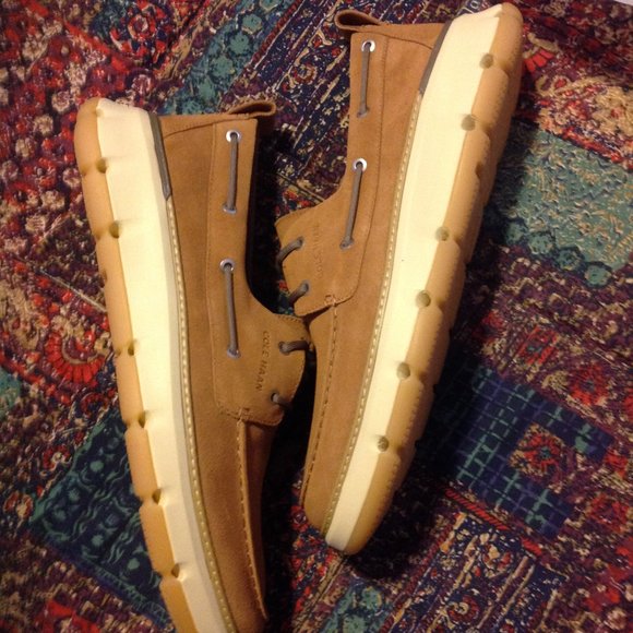 Cole Haan Men's 4.Zerogrand Regatta Tan Leather Boat Shoes -11.5M - New in Box